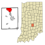 Johnson County Indiana Incorporated and Unincorporated areas Greenwood Highlighted